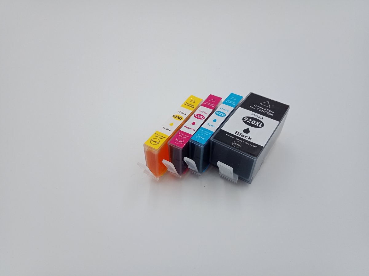 KATRIZ huismerk inkt voor|HP  920XL BK+ 920XL Cyan + 920XL Magenta + 920XL Yellow  | (4stuks) - Met chip